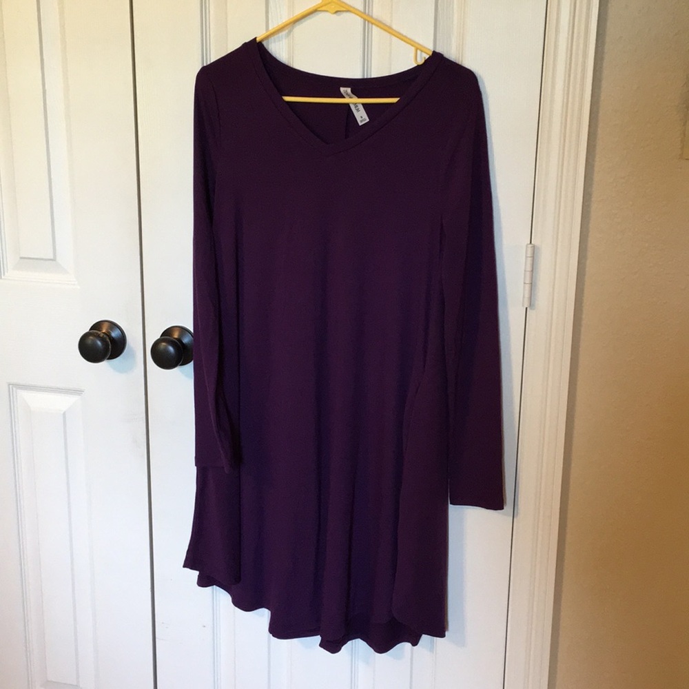 ☂️Dark Purple Zenana Premium Swing Dress☂️